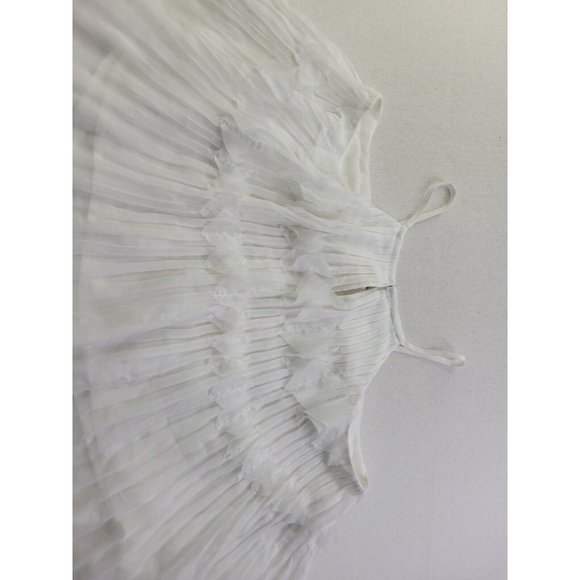 Ramy Brook Women's S White Lined Pleated Ruffle Tank Top Cropped READ - Picture 11 of 11